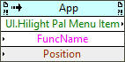 User Interaction:Hilight Palette Menu Item