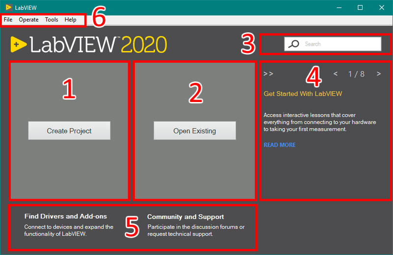 File:Getting Started Window-LabVIEW 2020-Parts.png